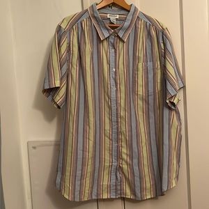✅ WILLOW LANE Colorful Striped Button Down Shirt Top Size 28W